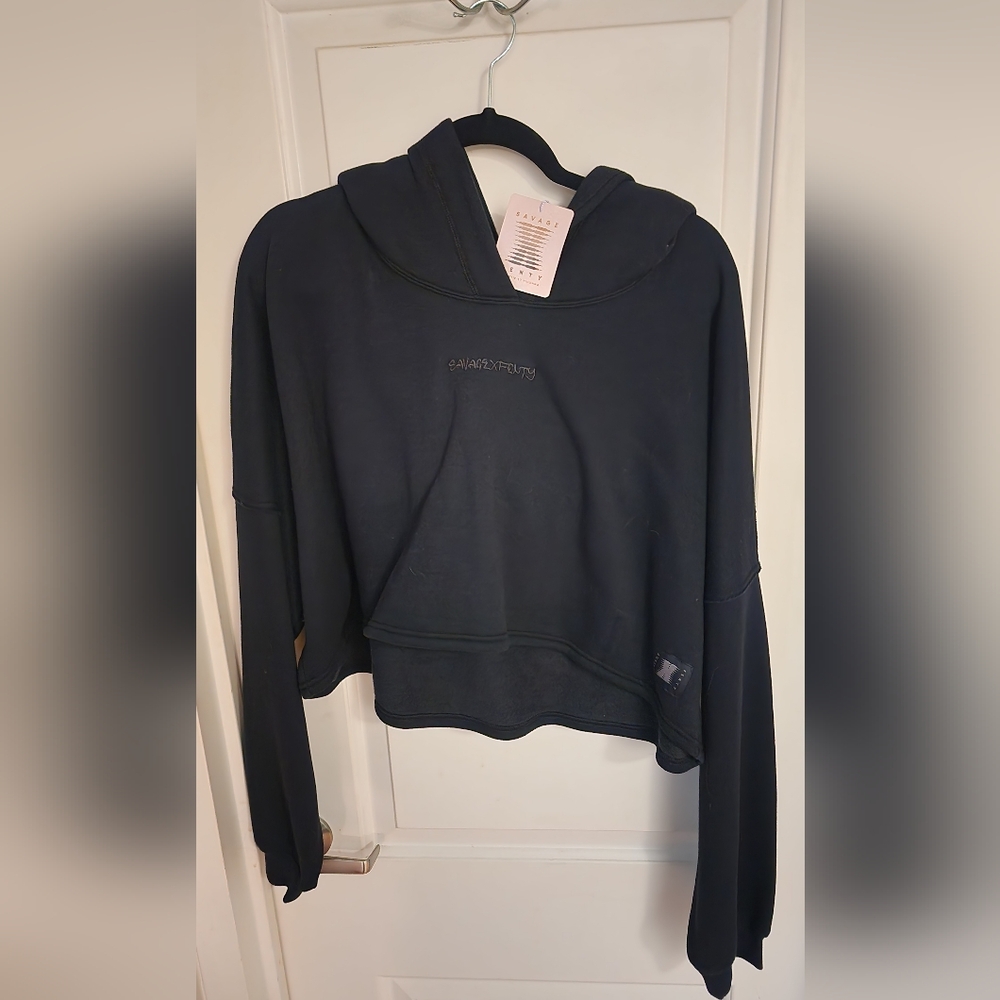Savage X Fenty Black Crop Sweatshirt